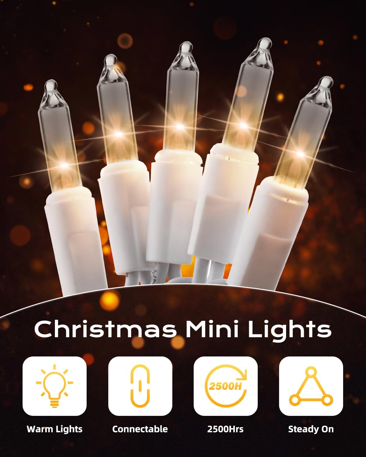 available variants: 100/200 count, warm white/multicolor/green, white or green wire, 3-pack bundle