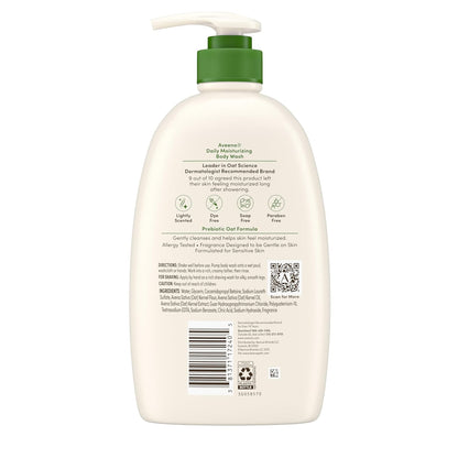 Aveeno Daily Moisturizing Body Wash for Dry Skin – Clean, Soap-Free Formula for Sensitive Family Members, 33 fl oz