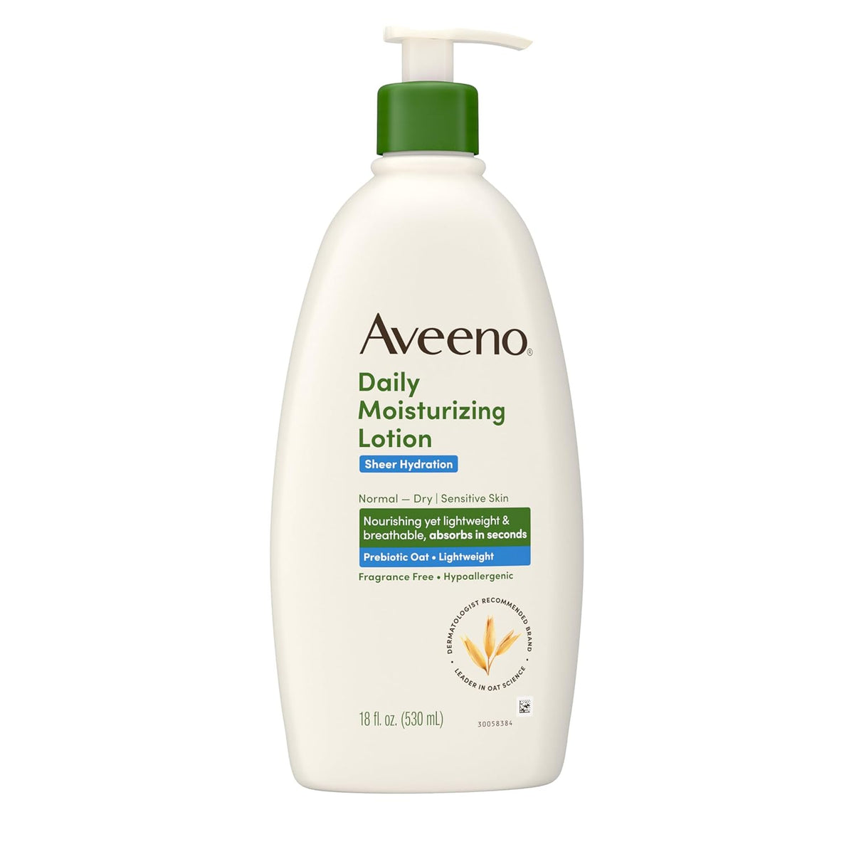 Aveeno Sensitive-Skin Daily Moisturizing Lotion, 2-Pack – Practical Self-Care Gift for Her with 48-Hour Fragrance-Free Prebiotic Oat Hydration
