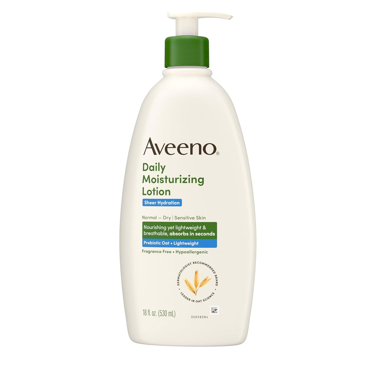 Aveeno Sensitive-Skin Daily Moisturizing Lotion, 2-Pack – Practical Self-Care Gift for Her with 48-Hour Fragrance-Free Prebiotic Oat Hydration