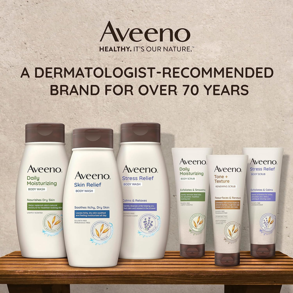 Aveeno Stress Relief Shower Gift – Luxury Self-Care Present for Mom or Best Friend