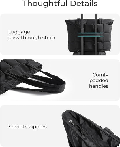 BAGSMART Expandable Tote – Structured Work Bag for Coworking Spaces and Coffee Shop Focus Sessions