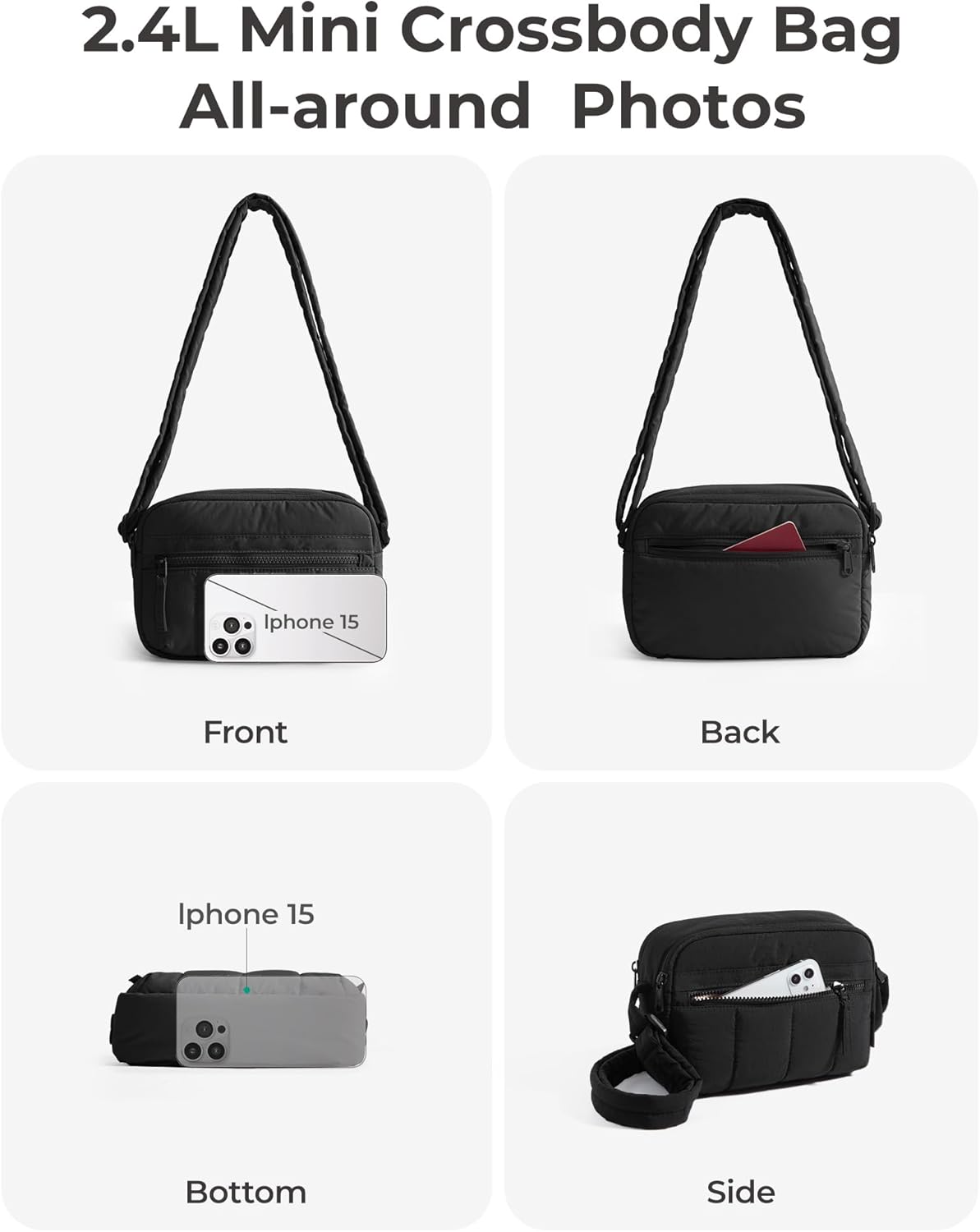 BAGSMART RFID-Blocking Travel Purse for Women – Theft-Resistant Crossbody with Lockable Zippers