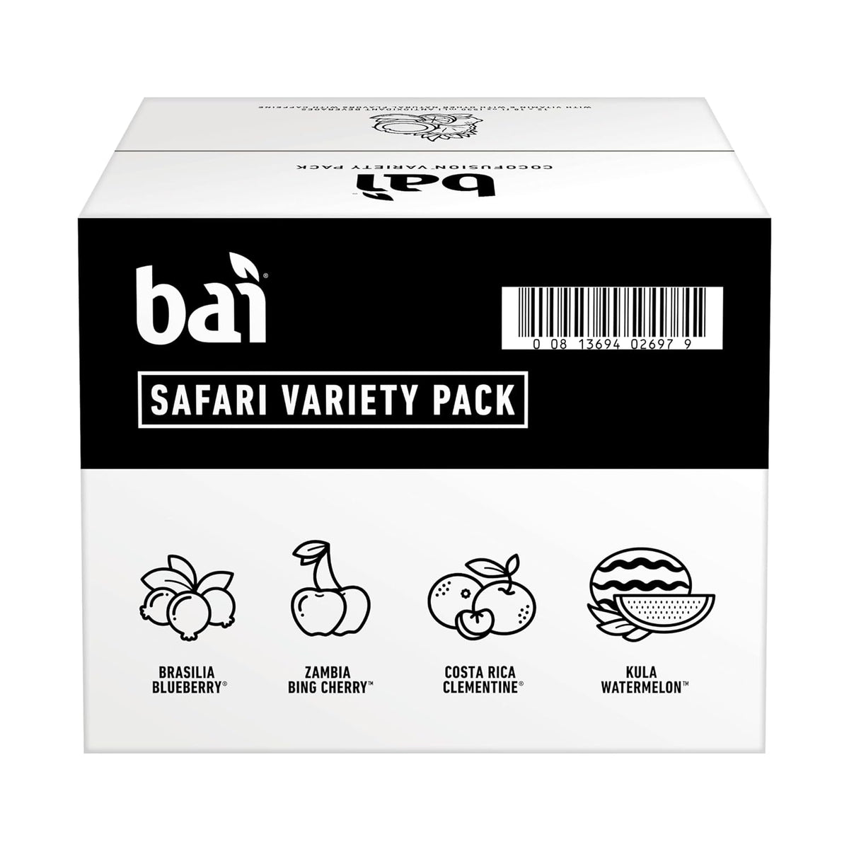 Bai Lightly Caffeinated Water – Mid Afternoon Study and Work Hydration, No Artificial Sweeteners with Vitamin C and Zinc, 18 fl oz, 6 Pack
