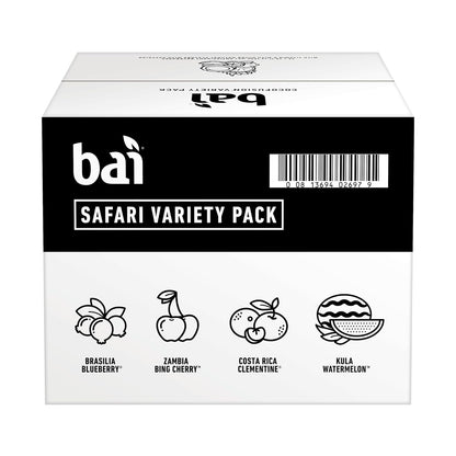 Bai Lightly Caffeinated Water – Mid Afternoon Study and Work Hydration, No Artificial Sweeteners with Vitamin C and Zinc, 18 fl oz, 6 Pack
