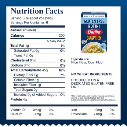 Barilla Gluten Free Rotini Pasta - Holiday Hosting Gift for Hosts Managing Mixed Dietary Needs