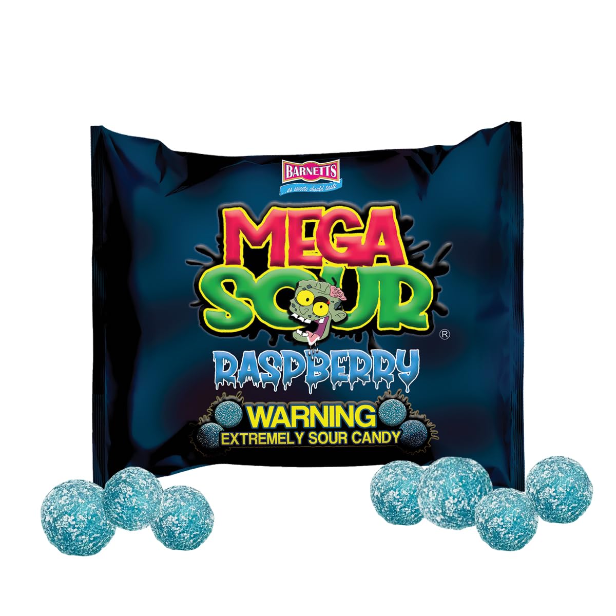 Barnetts Mega Sour Raspberry Candy 104g – Family Party Bag Fillers for Kids' Birthdays and Playroom Snack Drawers