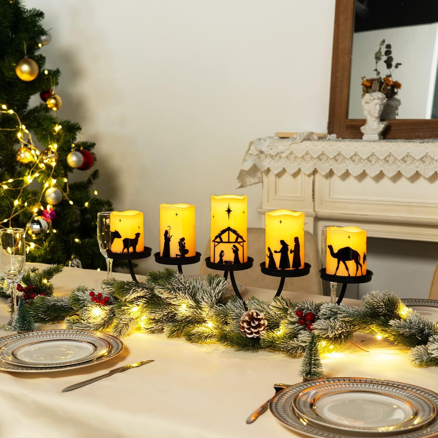 battery powered (2 aa per candle) with 500+ hour runtime and cordless placement freedom