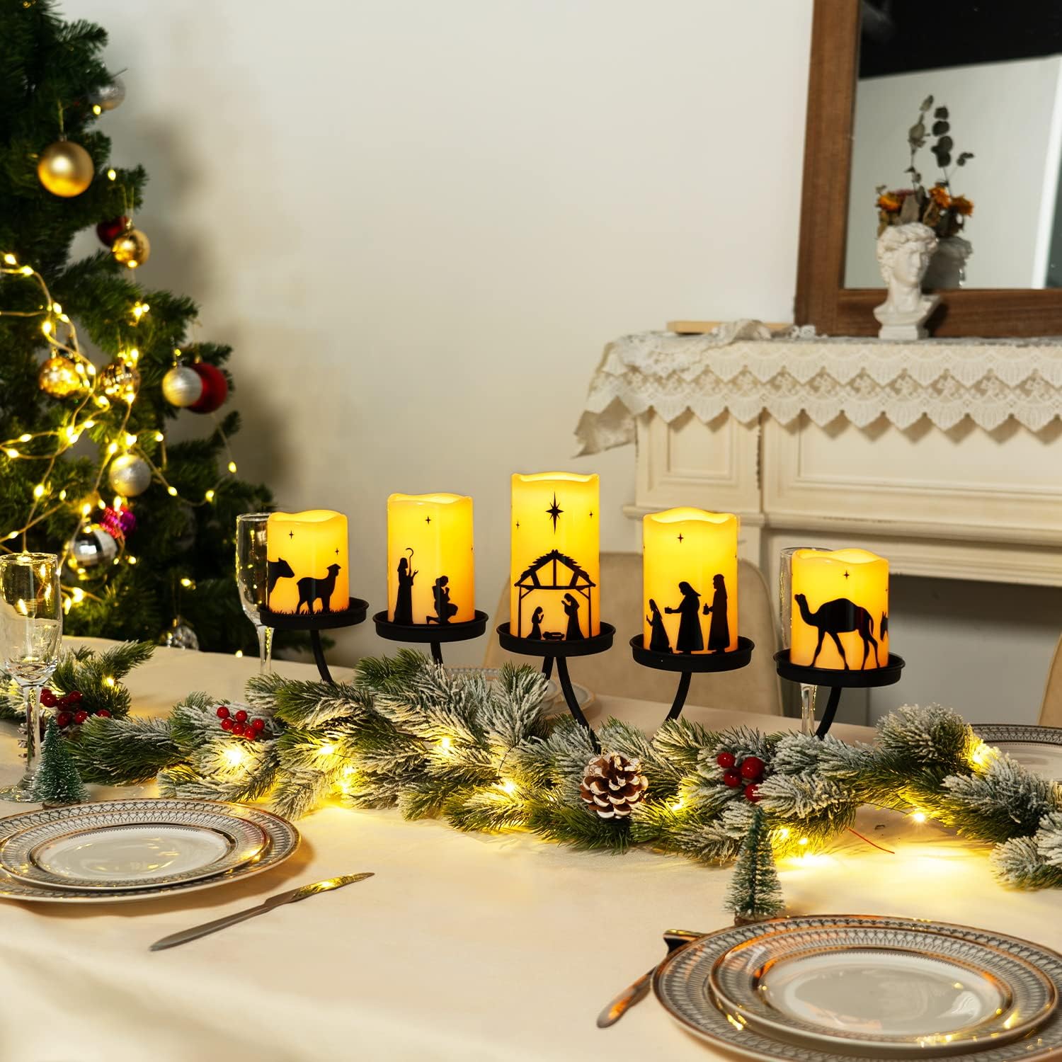 battery powered (2 aa per candle) with 500+ hour runtime and cordless placement freedom