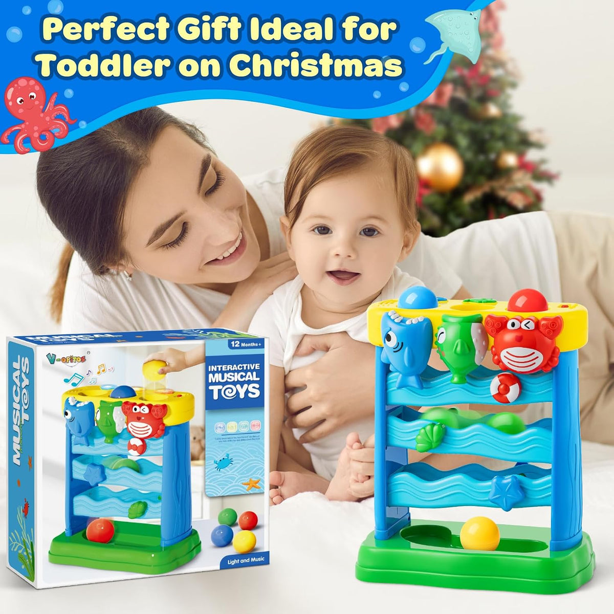 V-Opitos Interactive Toddler Toy for 1st Birthday, Thoughtful Gift for Grandson, Niece, or Family Baby Shower