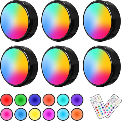 battery powered by 3 aa cells per puck with no wiring or outlet required