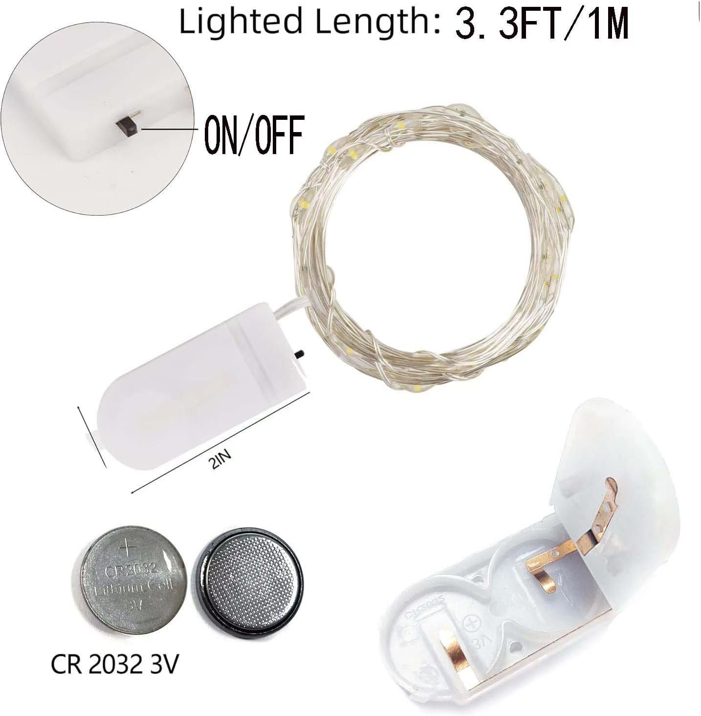 battery powered (cr2032 included) with no outlet required