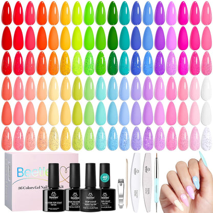 Beetles 36-Color Gel Polish Kit – At-Home Spa Night Essential for Wind-Down Evenings with UV/LED Curing and Gentle Removal