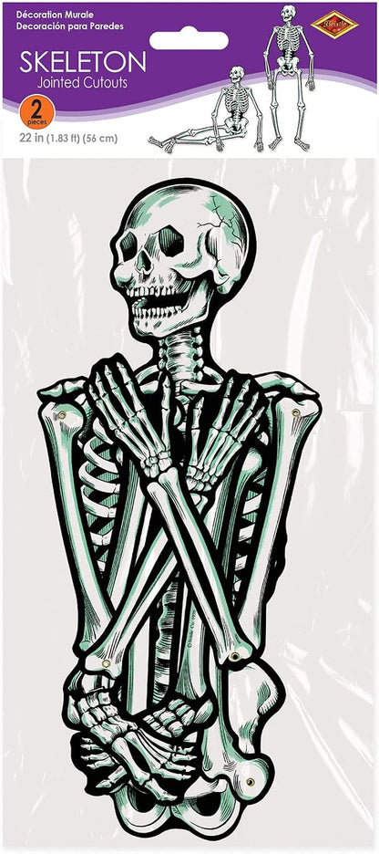 Beistle Jointed Skeletons – Lightweight Cardstock Skeleton Hanging for Studio Door and Effortless Less-Is-More Halloween Aesthetic