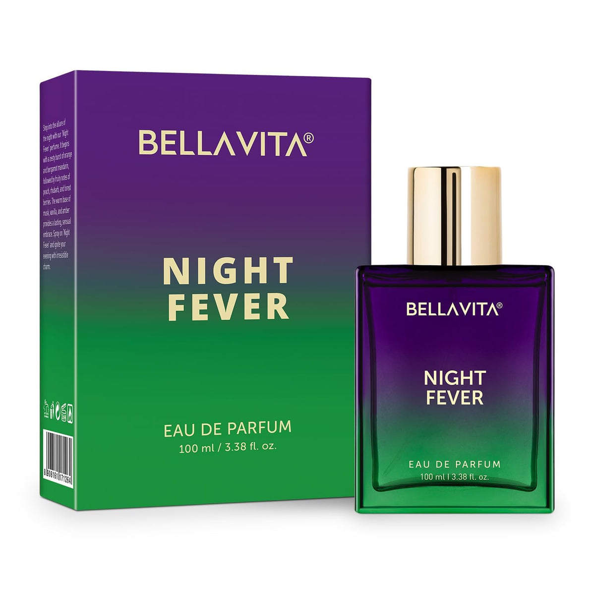 BellaVita Luxury Night Fever Eau de Parfum | 100 ml Portable Travel-Size Fragrance for Weekend Trips, Camping, and Outdoor Dining