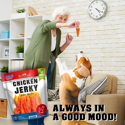 Beloved Pets Chicken Jerky Treats – Family-Safe Training Reward for Puppies and Kids' Playroom Pets, 1.5 lb Pack