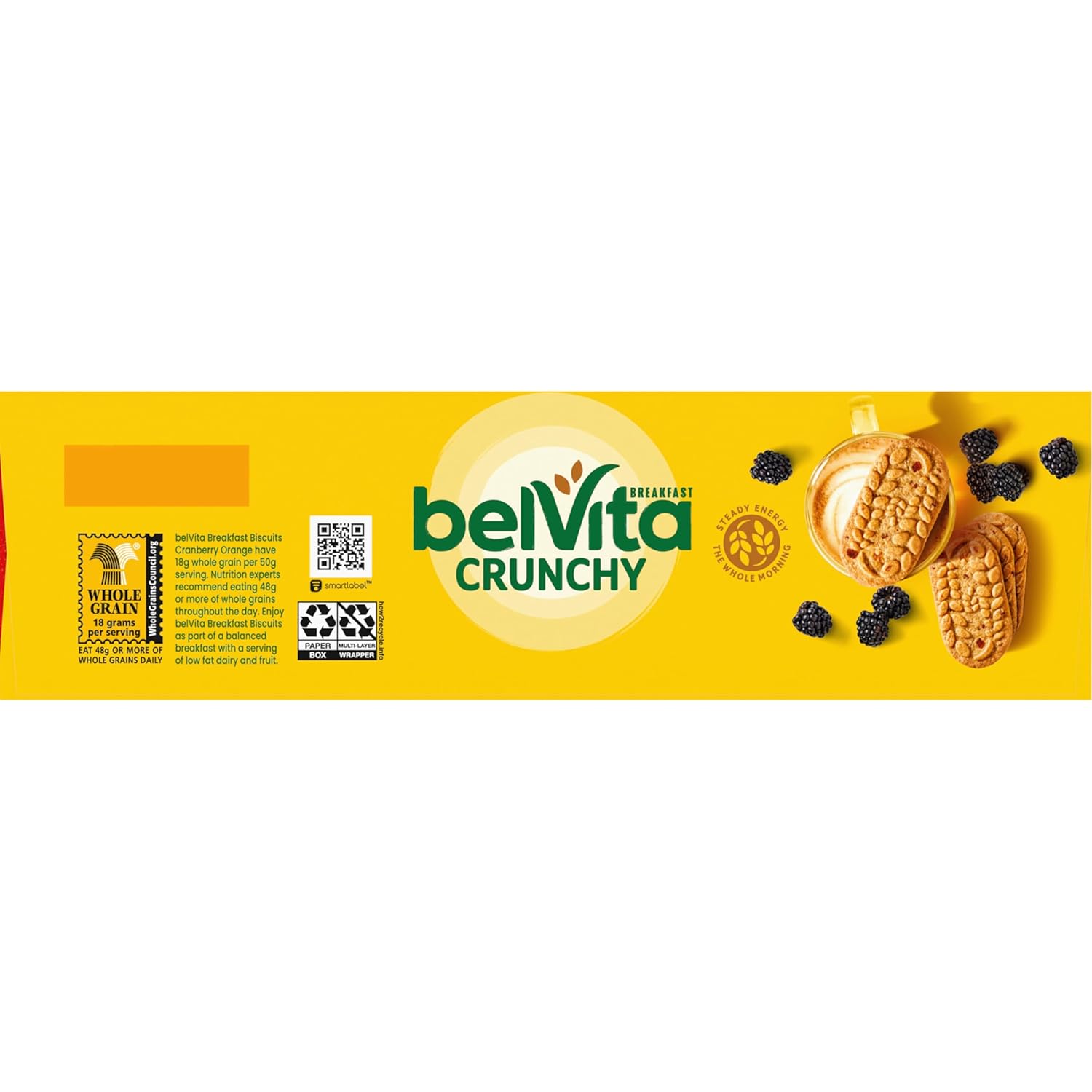 belVita Cranberry Orange Breakfast Biscuits – Family Breakfast Side for Busy School-Day Routines, 32 Total Biscuits