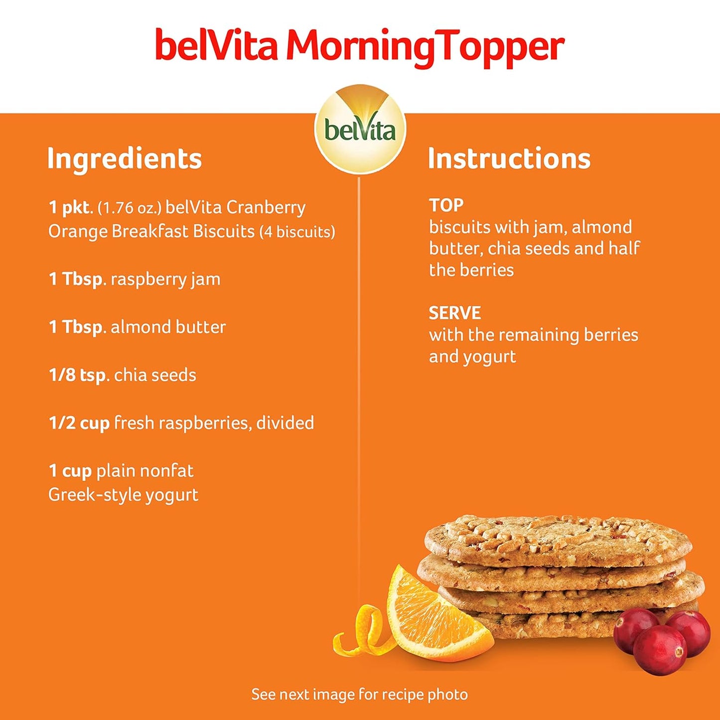 belVita Cranberry Orange Breakfast Biscuits – Family Breakfast Side for Busy School-Day Routines, 32 Total Biscuits
