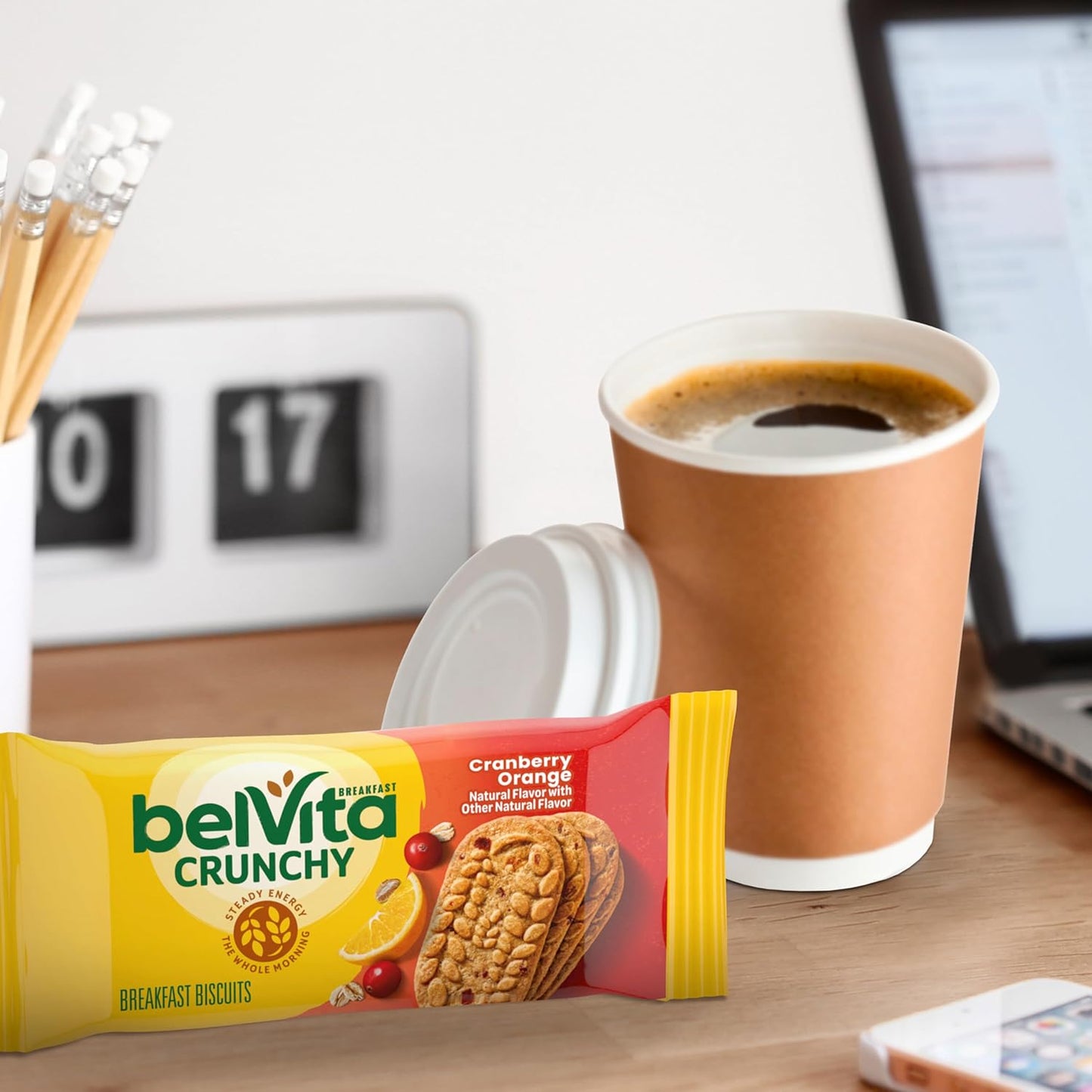 belVita Cranberry Orange Breakfast Biscuits – Family Breakfast Side for Busy School-Day Routines, 32 Total Biscuits
