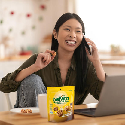 belVita Energy Snack Bites Banana and Coconut – Non-GMO Kosher Snack for Balanced Morning Energy, 5 oz Pouch