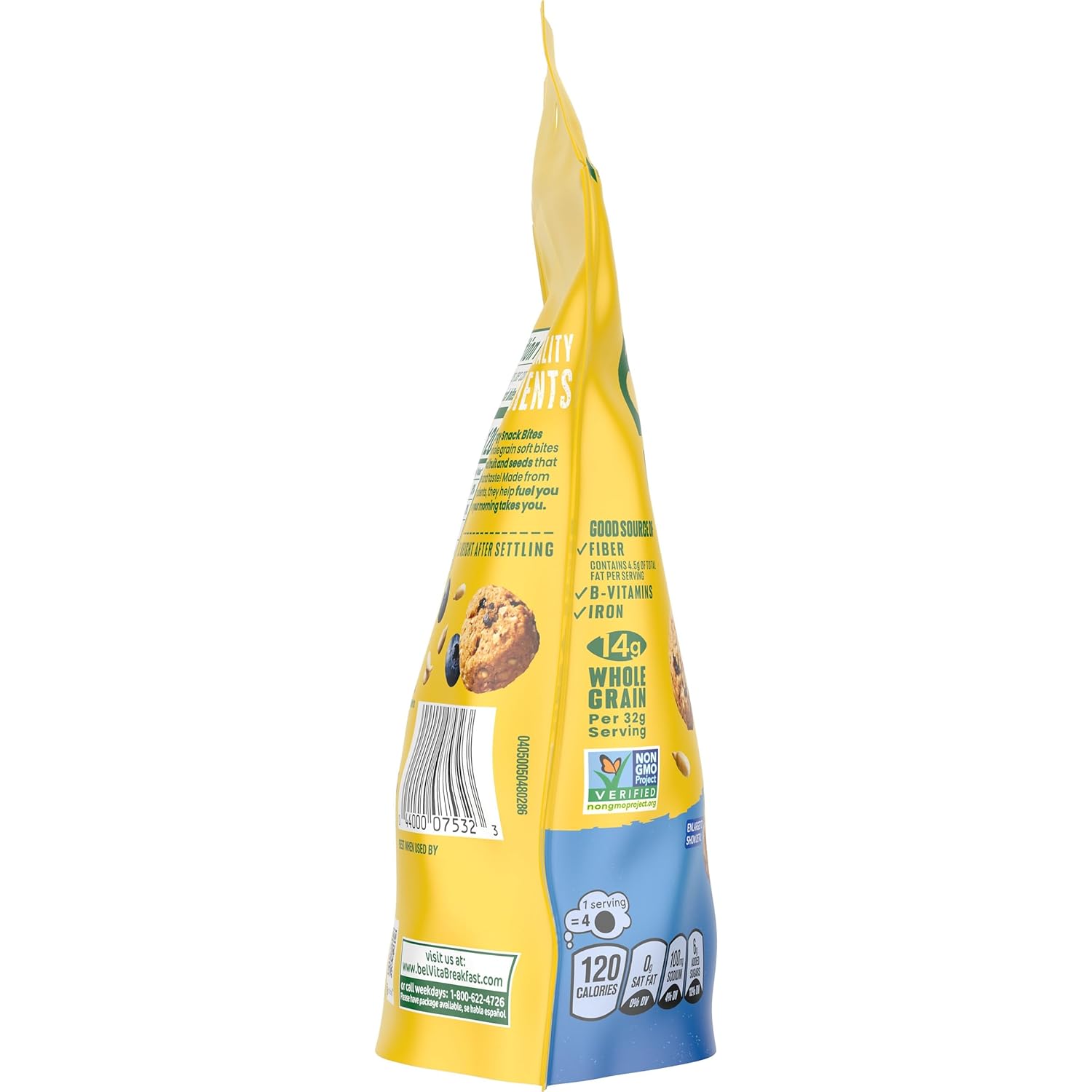 belVita Energy Snack Bites Blueberry Sunflower – Fiber and Iron Bite for Steady Afternoon Energy
