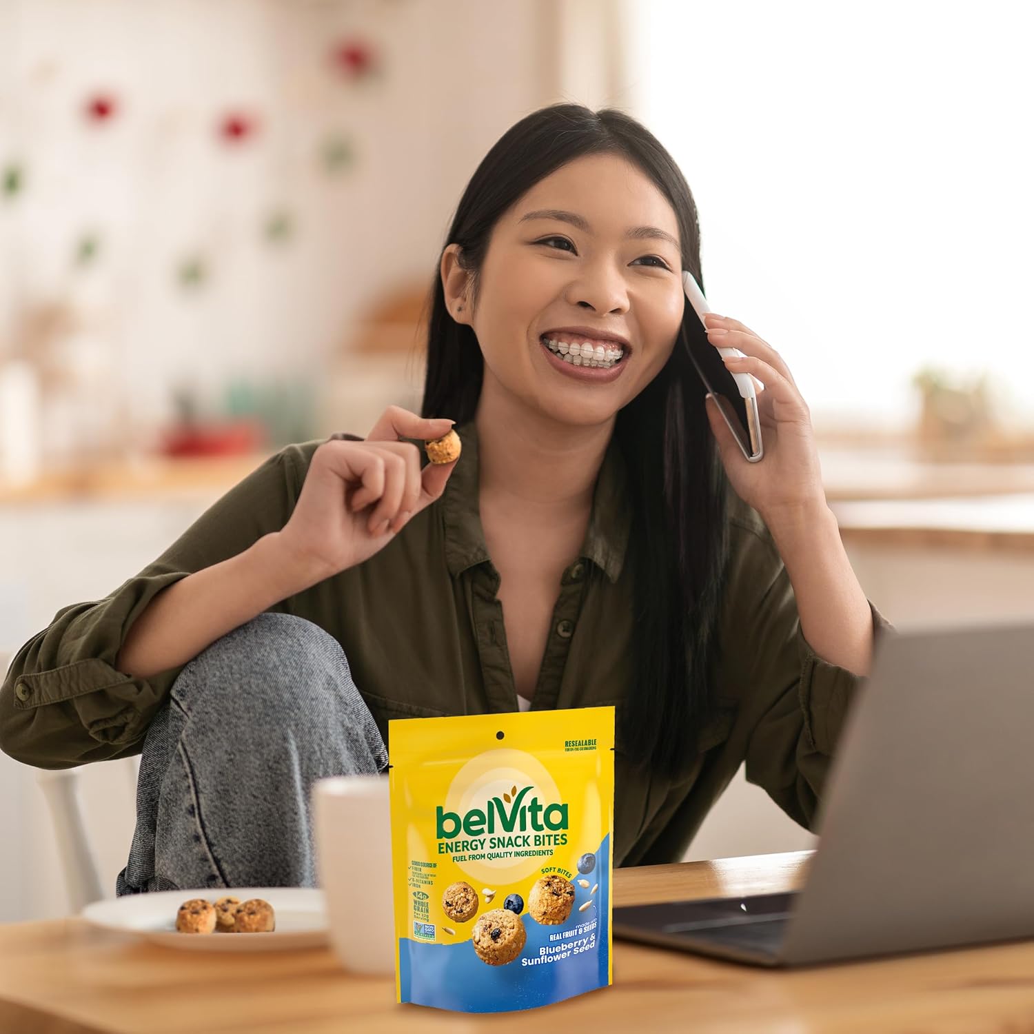 belVita Energy Snack Bites Blueberry Sunflower – Fiber and Iron Bite for Steady Afternoon Energy