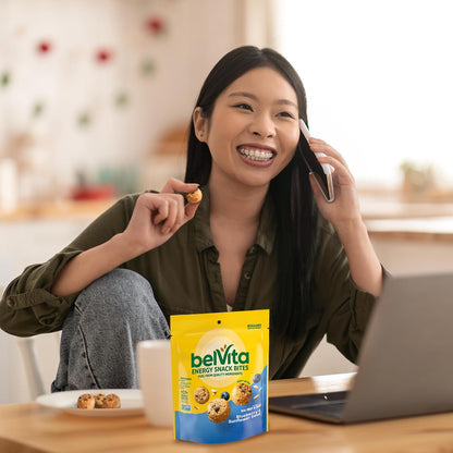 belVita Energy Snack Bites Blueberry Sunflower – Fiber and Iron Bite for Steady Afternoon Energy