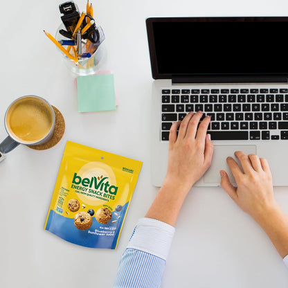 belVita Energy Snack Bites Blueberry Sunflower – Fiber and Iron Bite for Steady Afternoon Energy
