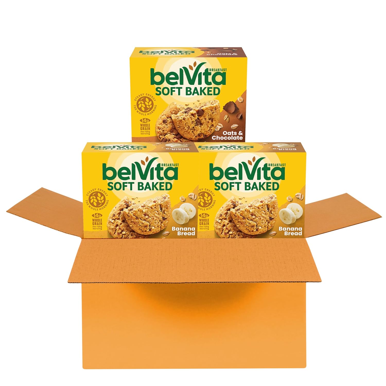 belVita Soft Baked Breakfast Bars 3-Box Pack – Clean-Label Snack for Daycare, Lunchboxes and Playdates