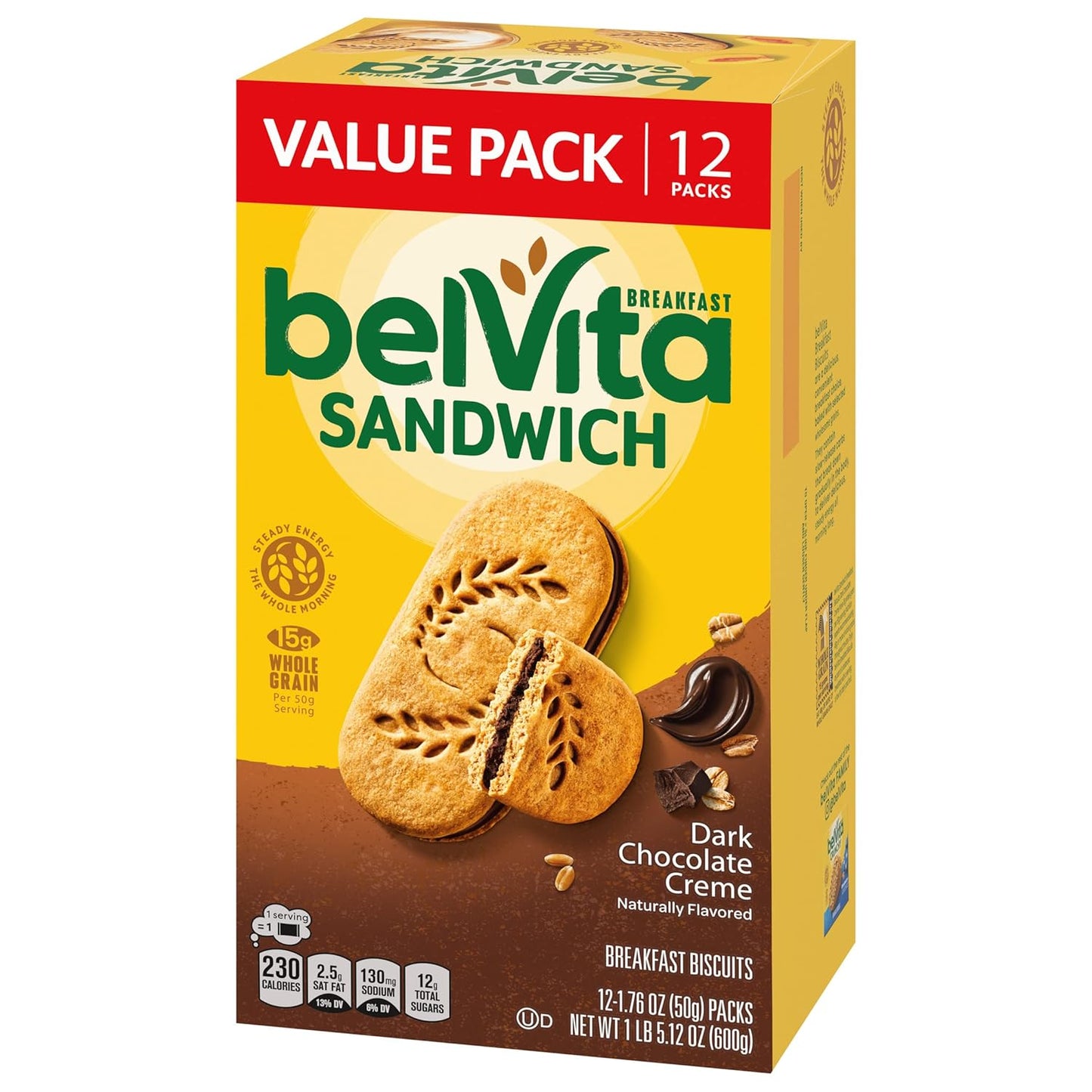 belVita Whole-Grain Breakfast Bars – Pantry Staple for Family Mornings and Lunch Boxes, 12-Pack