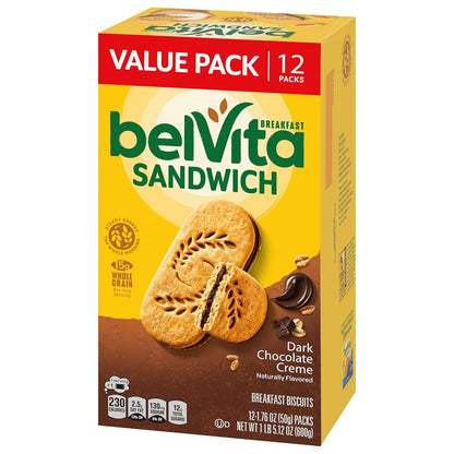belVita Whole-Grain Breakfast Bars – Pantry Staple for Family Mornings and Lunch Boxes, 12-Pack