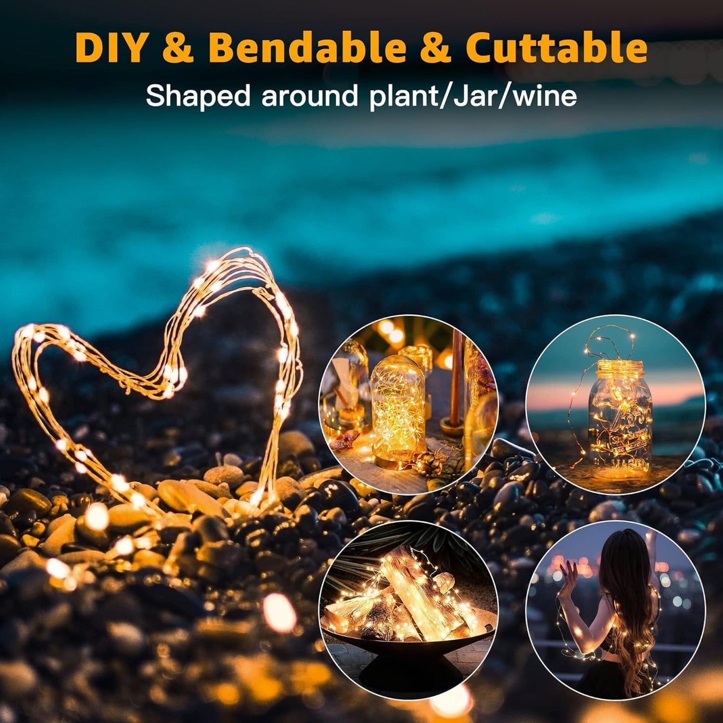 bendable thin copper wire for shaping into jars, wreaths, or wall designs