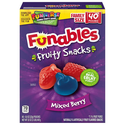 berry-shaped gummy designs (strawberry, blueberry, raspberry) matching the flavor inside