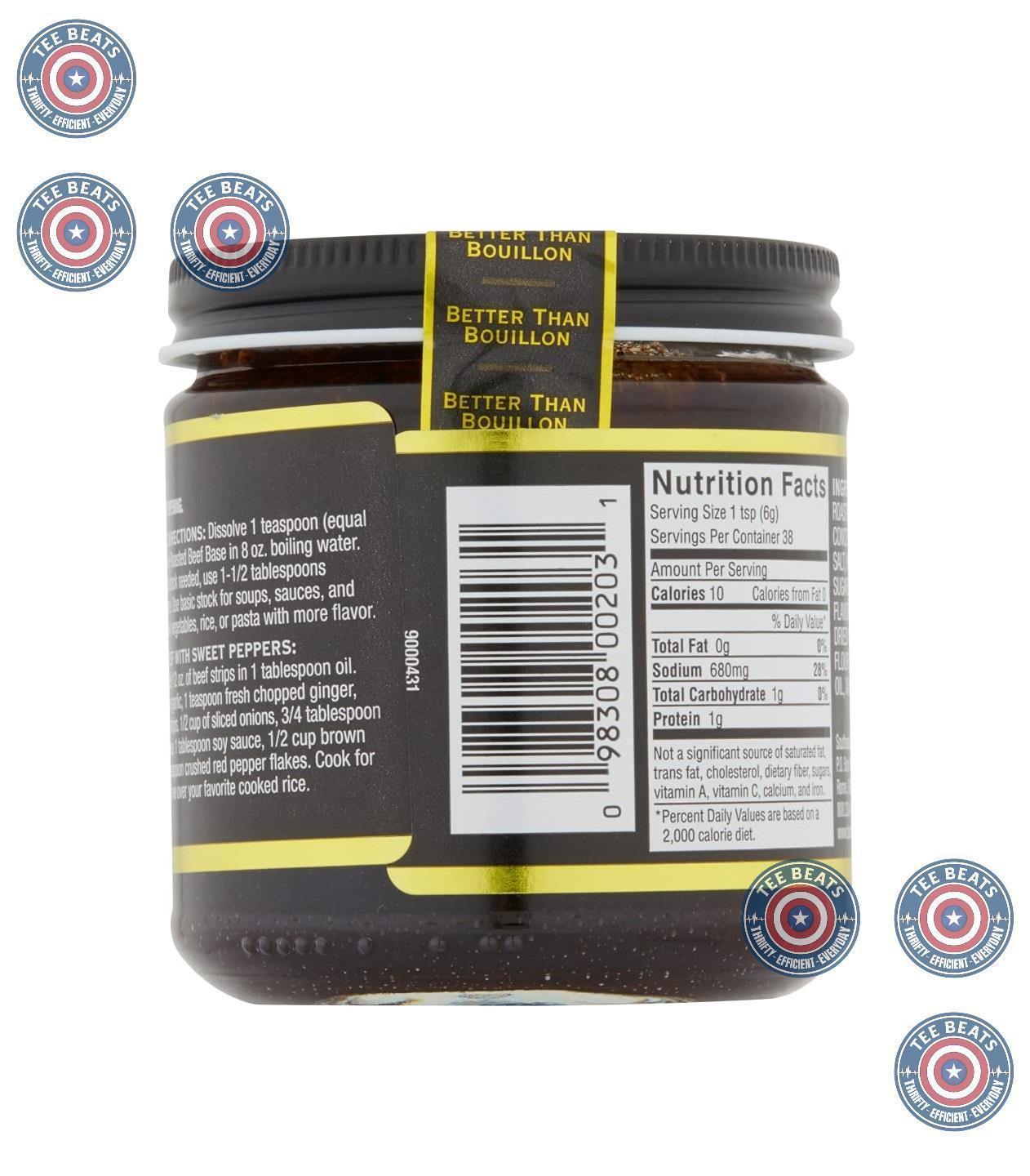 Better Than Bouillon Roasted Beef Base – Compact 8 oz Jar Replacement for Bulky Stock Cartons
