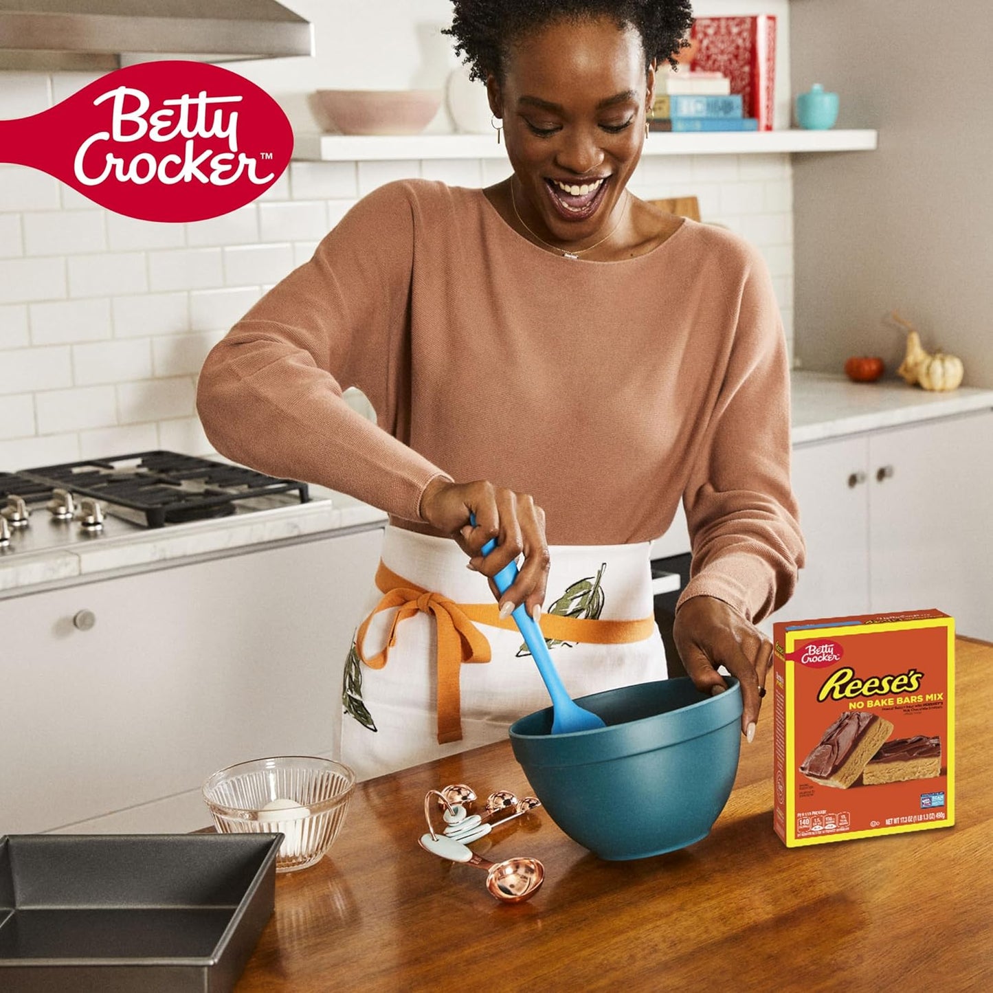 Betty Crocker REESE'S Peanut Butter No-Bake Bars – 20-Minute Office Dessert for Busy Workplace Schedules, 17.3 oz