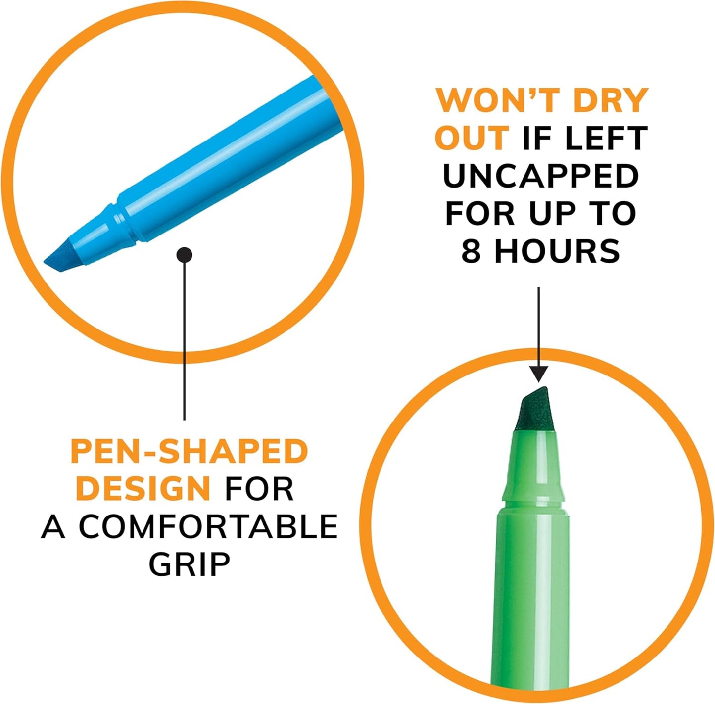 BIC Brite Liner Highlighters Chisel Tip – Semester-Long Note-Taking System for High School and College, Chisel Tip Broad and Fine