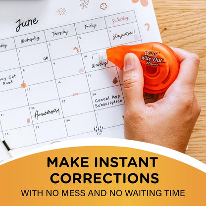 BIC Wite-Out EZ Correct Correction Tape – Neutral White Design That Blends Into Any Study Setup