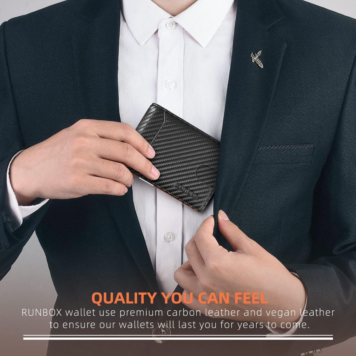 bifold flap closure measuring 4.8 x 3.6 x 0.6 inches and weighing 80g