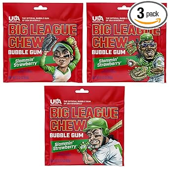Big League Chew Cotton Candy Bubble Gum 3-Pack - Throwback MLB Watch Party Snack and Gift for Nostalgic Baseball Dads