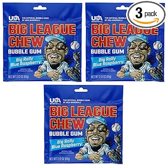 Big League Chew Cotton Candy Bubble Gum 3-Pack - Throwback MLB Watch Party Snack and Gift for Nostalgic Baseball Dads