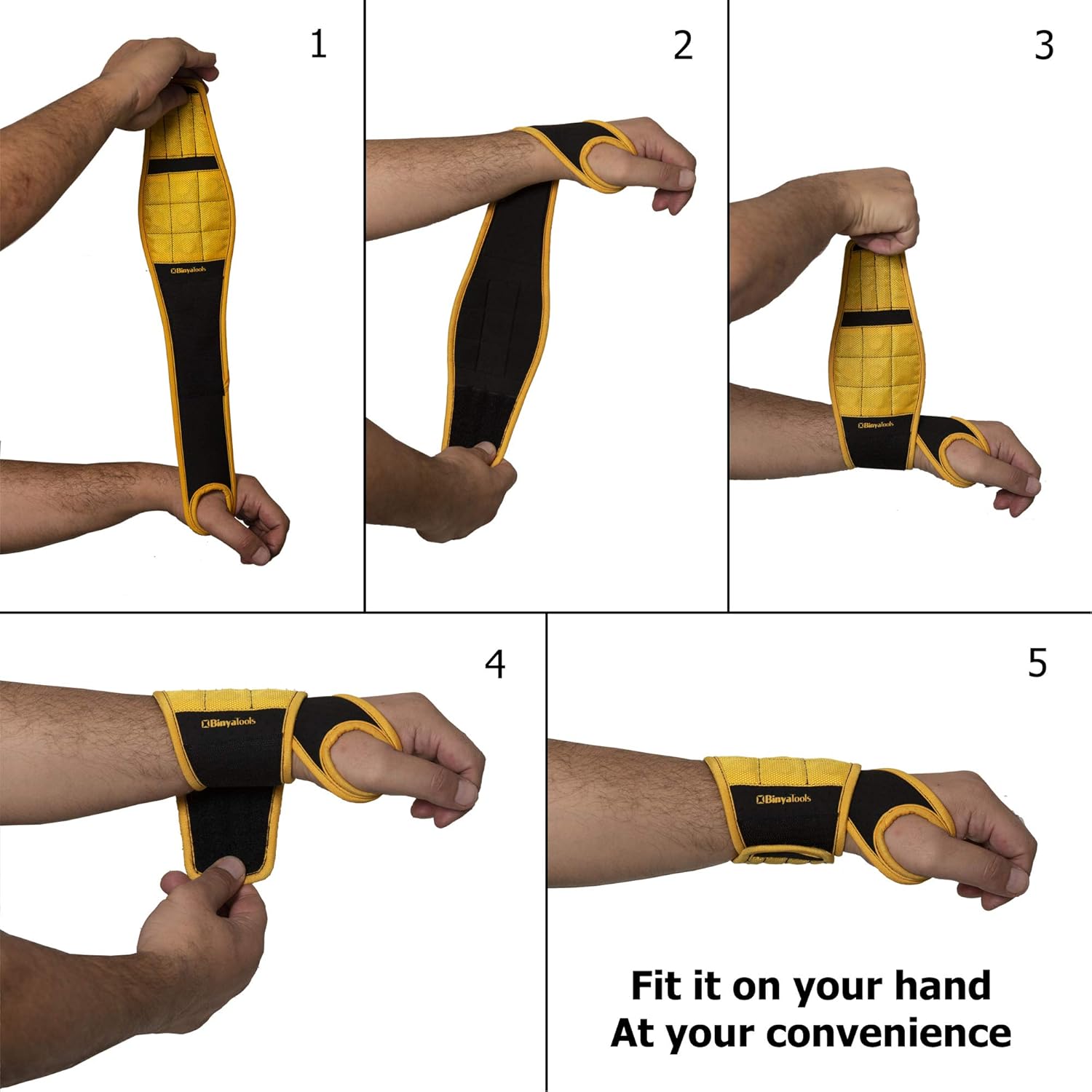 BINYATOOLS Magnetic Wristband – Focus Booster for Auto Mechanics Doing Engine Work and HVAC Technicians in Crawl Spaces