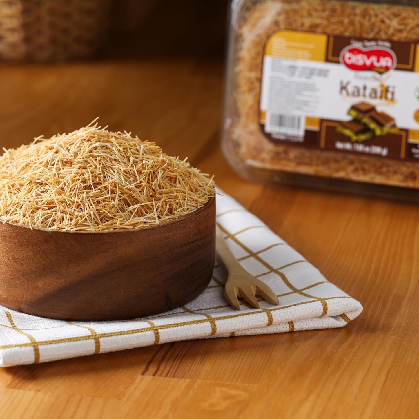 BISVUA Authentic Kadayif 200g – Wholesome Toasted Phyllo Dough for Plant-Based Pastry & Guilt-Free Dubai Chocolate