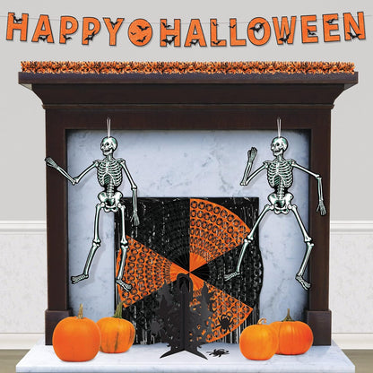 black and white color scheme with solid pattern suited to classic halloween decor