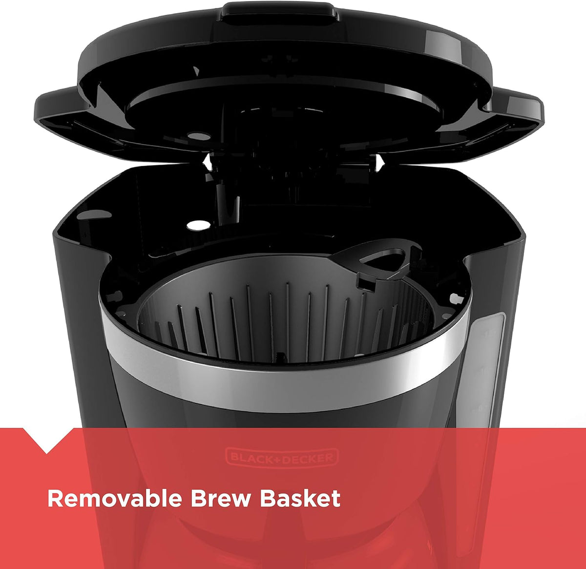 BLACK+DECKER 12-Cup Programmable Coffee Maker for Study and Focus Sessions, Sneak-A-Cup Mid-Brew Pause Feature