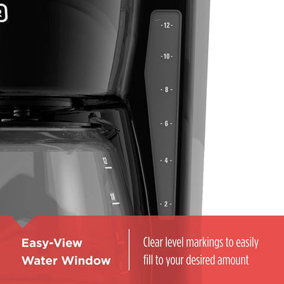 BLACK+DECKER 12-Cup Programmable Coffee Maker for Study and Focus Sessions, Sneak-A-Cup Mid-Brew Pause Feature