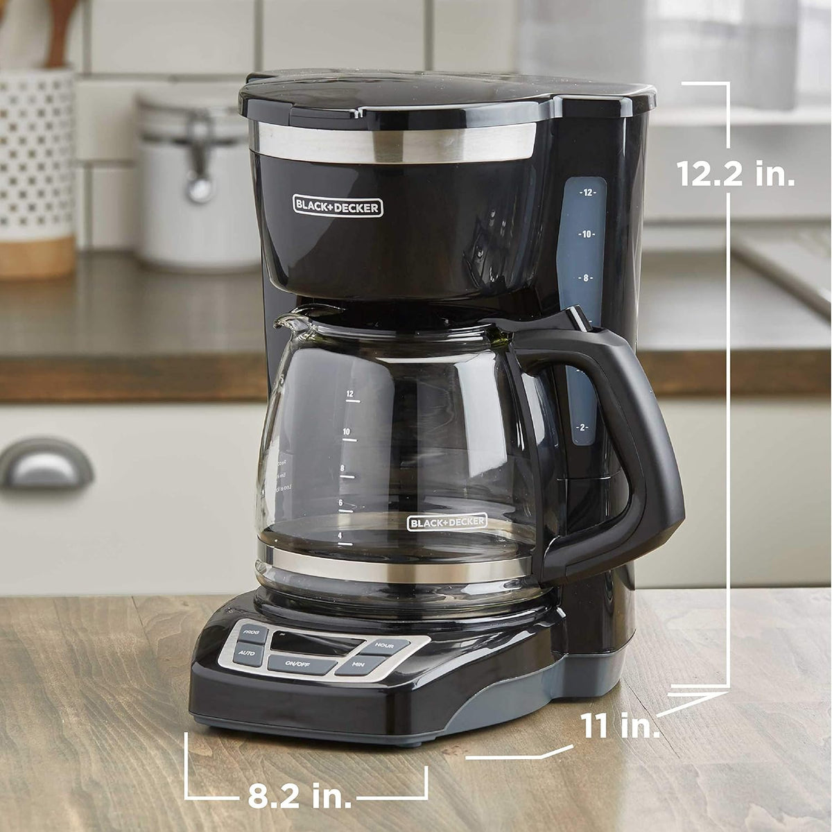 BLACK+DECKER 12-Cup Programmable Coffee Maker for Study and Focus Sessions, Sneak-A-Cup Mid-Brew Pause Feature