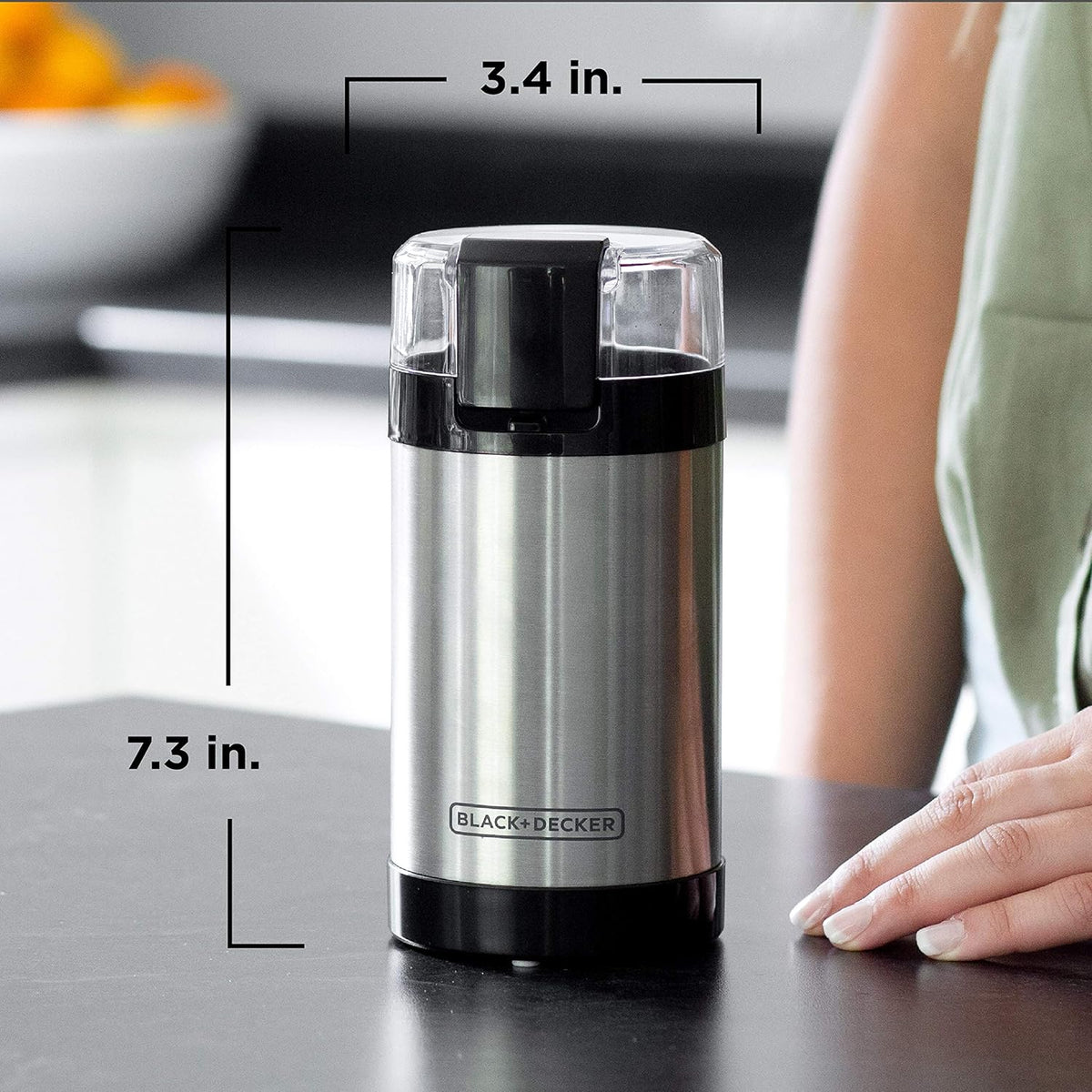 BLACK+DECKER One-Touch Coffee & Spice Grinder – Quick 130-Watt Grinder for Fast Pre-Work Morning Brewing