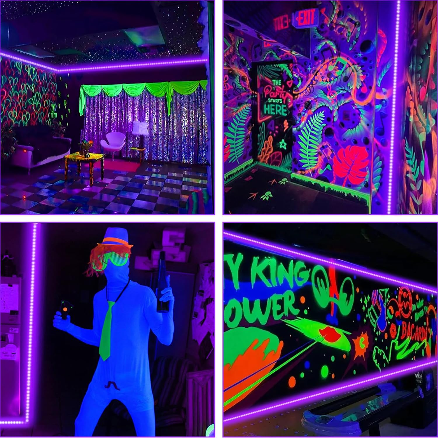 BlacklightCo Remote-Controlled Blacklight – Auto Shutoff and Timer Function for Worry-Free Overnight Operation