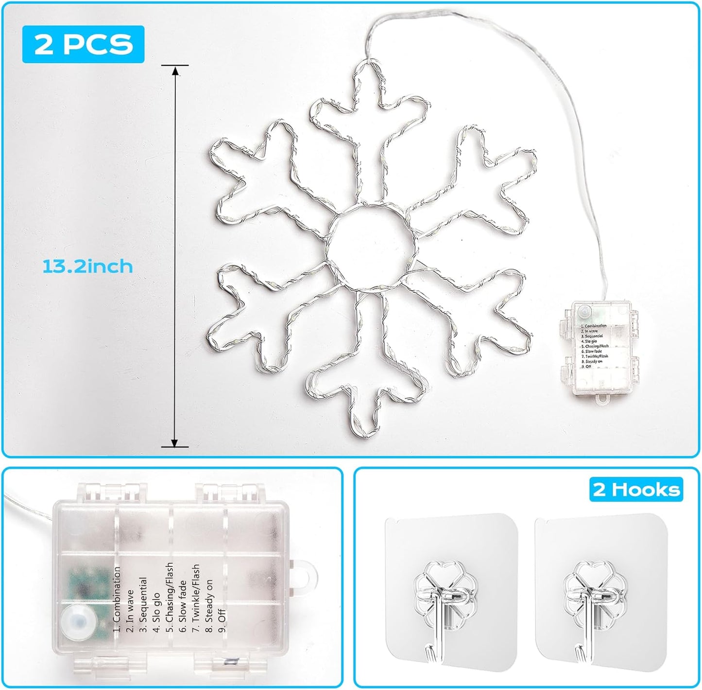 BlcTec Portable Snowflake Lights – Camping, Outdoor Dining, and Patio Holiday Glow