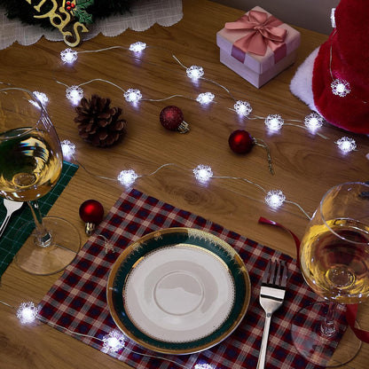BlcTec Snowflake String Lights – Child-Safe Holiday Light for Classroom Bulletin Board and Kids Room